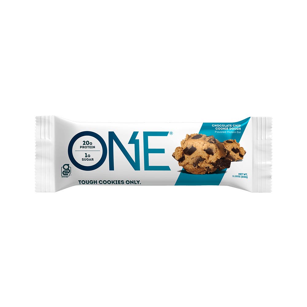 ONE BARS Chocolate Chip Cookie Dough Flavored Protein Bars, 2.12 oz, 4 count box - Out of Package