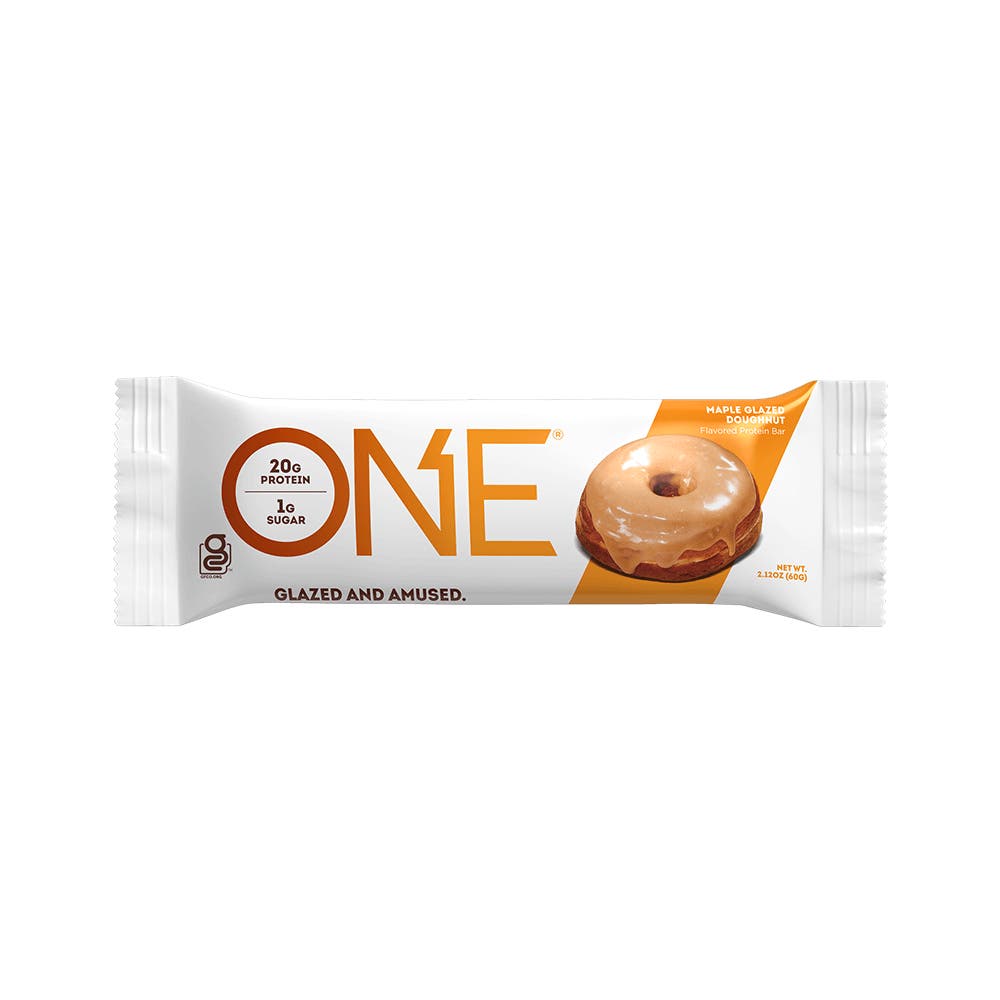 ONE BARS Maple Glazed Doughnut Flavored Protein Bars, 2.12 oz, 4 count box - Out of Package