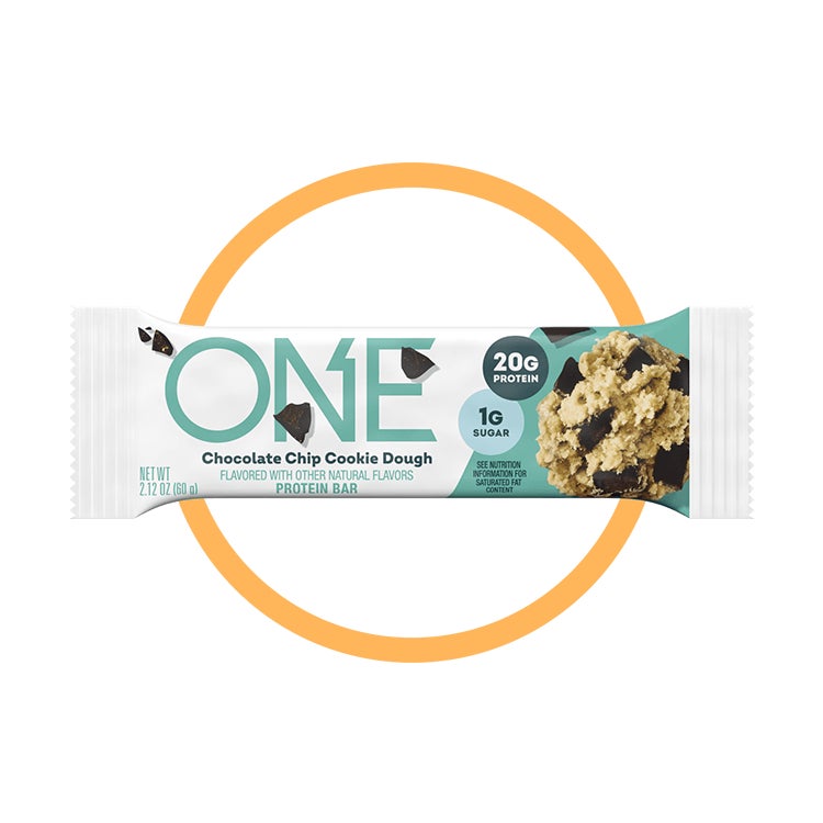 one bars chocolate chip cookie dough flavored protein bar