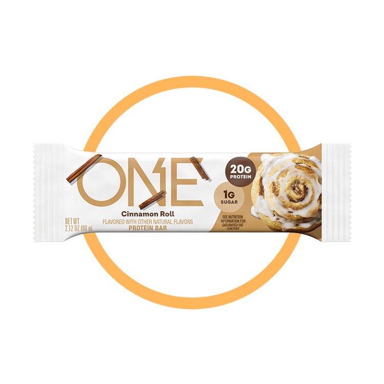 one bars cinnamon roll flavored protein bar