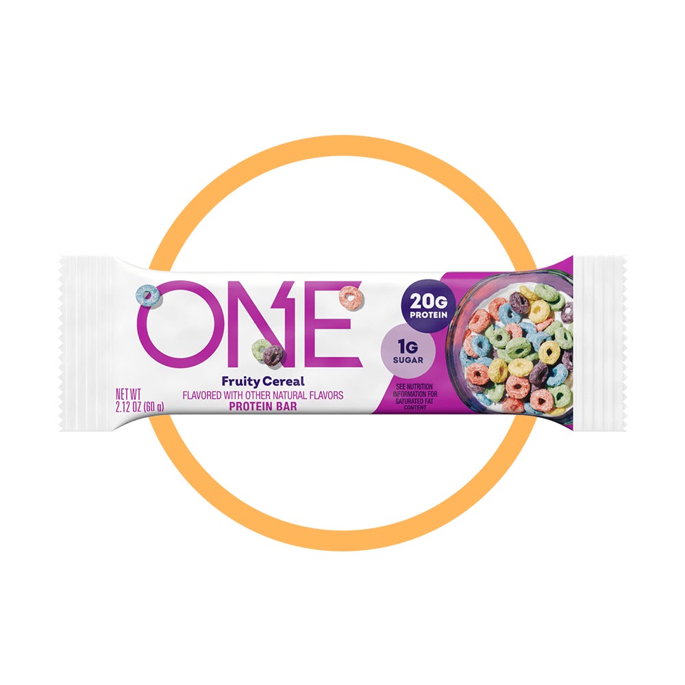 one bars fruity cereal flavored protein bar