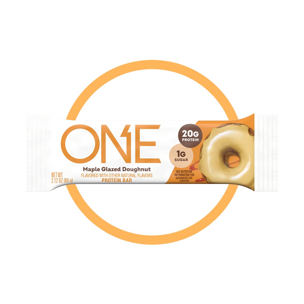 one bars maple glazed doughnut flavored protein bar