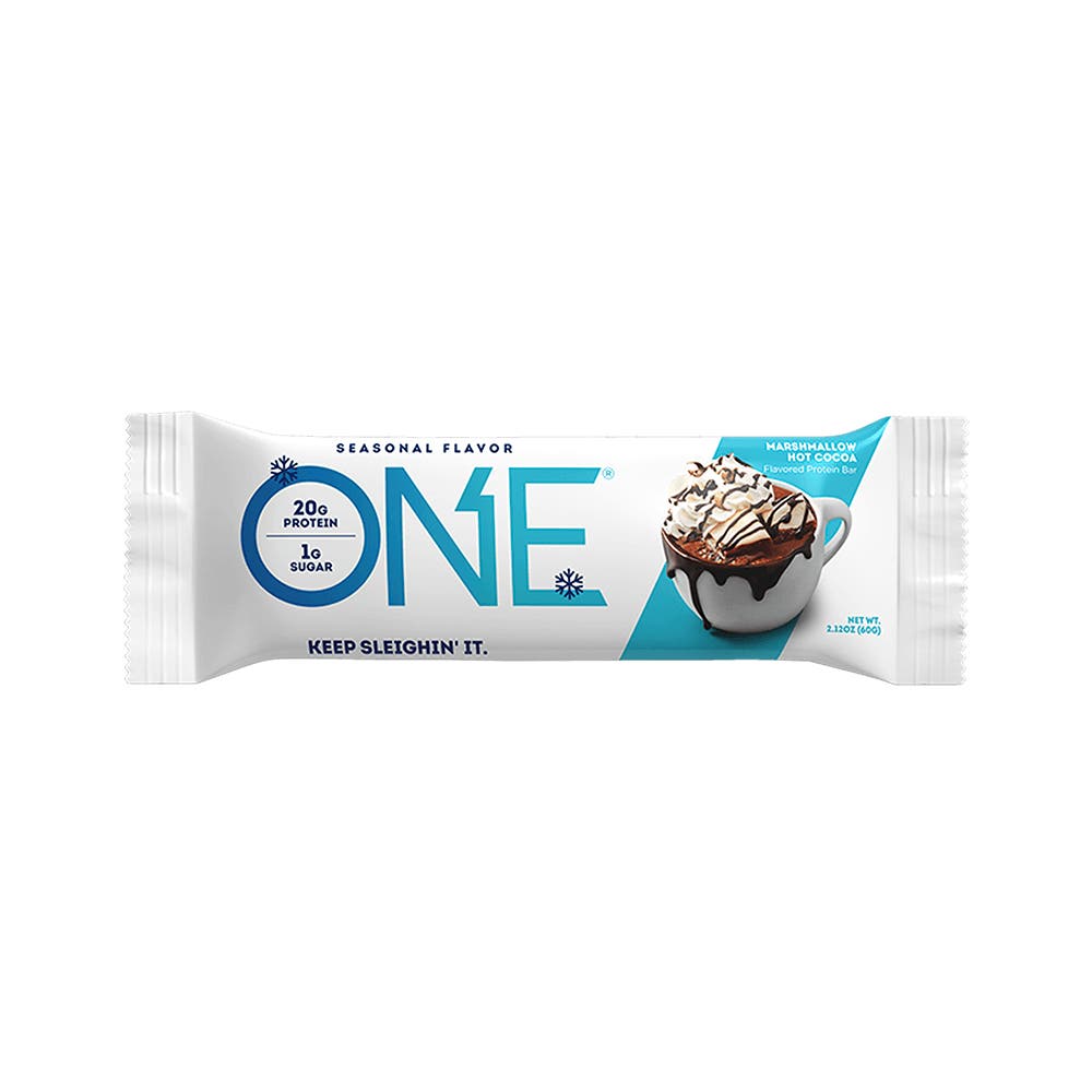 ONE BARS Marshmallow Hot Cocoa Flavored Protein Bars, 2.12 oz, 12 count box - Out of Package